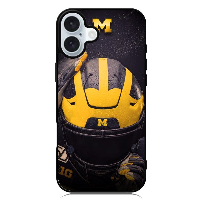 Michigan Wolverines Helmet iPhone 16 Plus Case QC10771