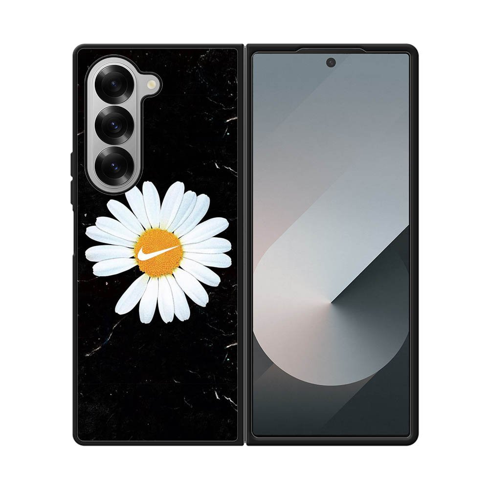 Black Marble Daisy Samsung Galaxy Z Fold 7 5G Case OV10653