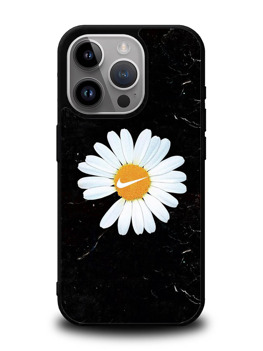 Black Marble Daisy iPhone 16 Pro Case OV10653