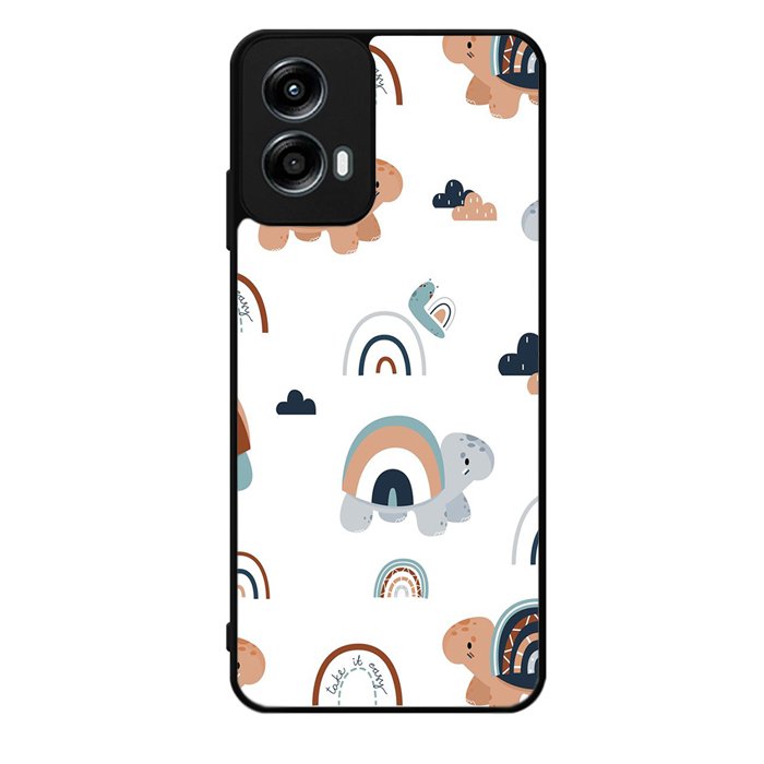 Turtle Rainbow Pattern Motorola Moto G Play 2024 Case OV10242