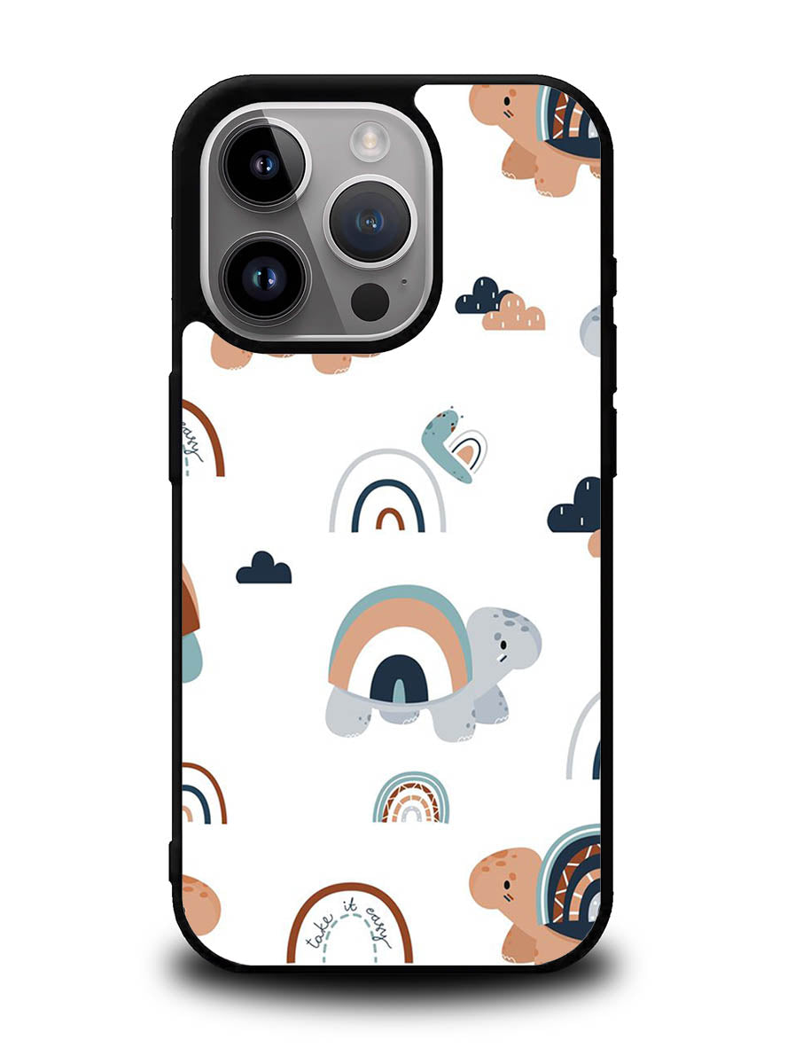 Turtle Rainbow Pattern iPhone 16 Pro Case OV10242