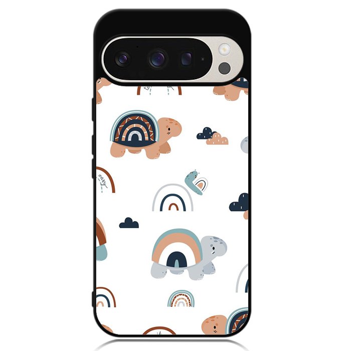 Turtle Rainbow Pattern Google Pixel 9 | Pixel 9 Pro Case OV10242