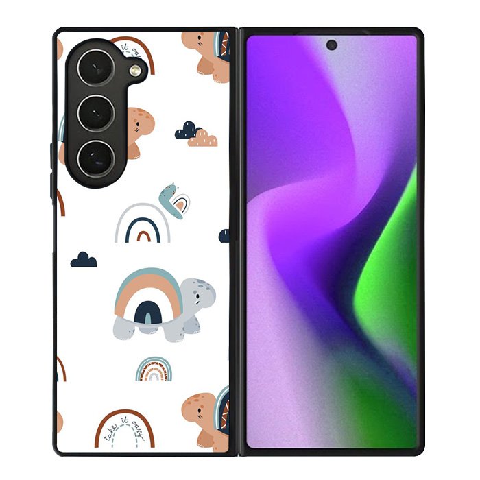 Turtle Rainbow Pattern Samsung Galaxy Z Fold 6 5G 2024 Case OV10242