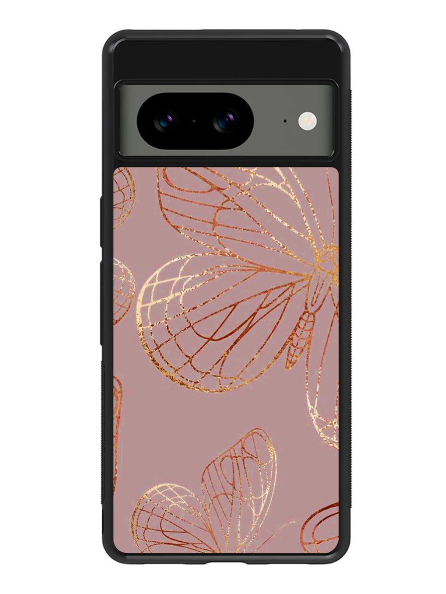 Butterfly Rose Gold Google Pixel 8A Case QC10341