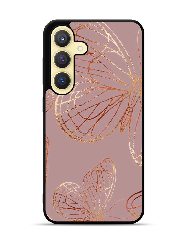 Butterfly Rose Gold Samsung Galaxy S25 Plus 5G , Samsung Galaxy S25+ 5G Case OV10341