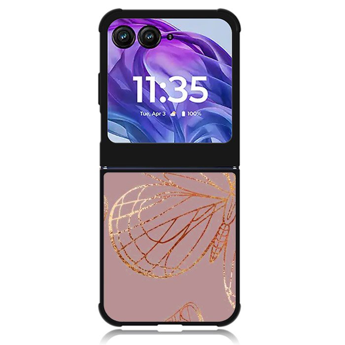 Butterfly Rose Gold Motorola Moto Razr Plus 2024 , Moto Razr+ 2024 Case OV10341