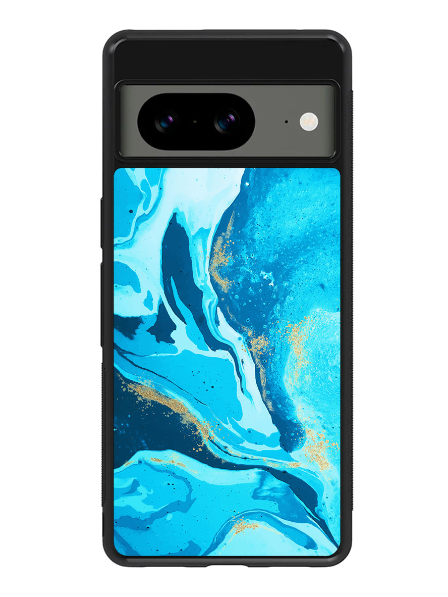Marble Pattern Blue Google Pixel 8A Case QC3394