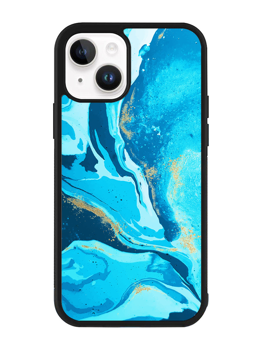 Marble Pattern Blue iPhone 15 Plus Case OV3394