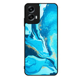 Marble Pattern Blue Motorola Moto G Play 2024 Case OV3394