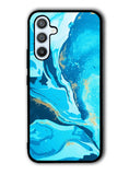 Marble Pattern Blue Samsung Galaxy A14 5G Case QC3394