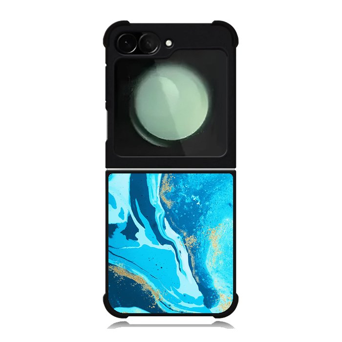 Marble Pattern Blue Samsung Galaxy Z Flip 6 5G 2024 Case OV3394
