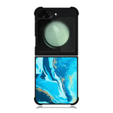 Marble Pattern Blue Samsung Galaxy Z Flip 6 5G 2024 Case OV3394