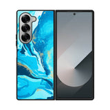 Marble Pattern Blue Samsung Galaxy Z Fold 7 5G Case QC3394