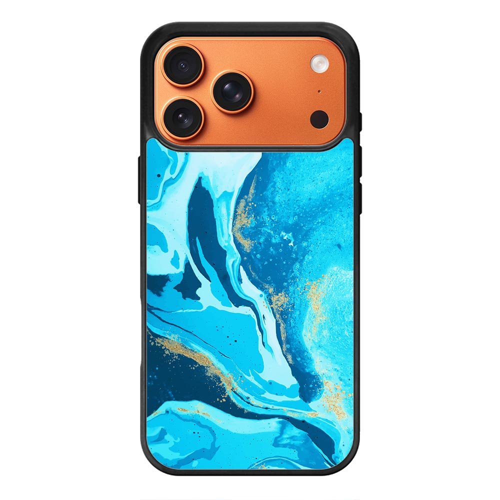 Marble Pattern Blue iPhone 17 Pro Max Case QC3394