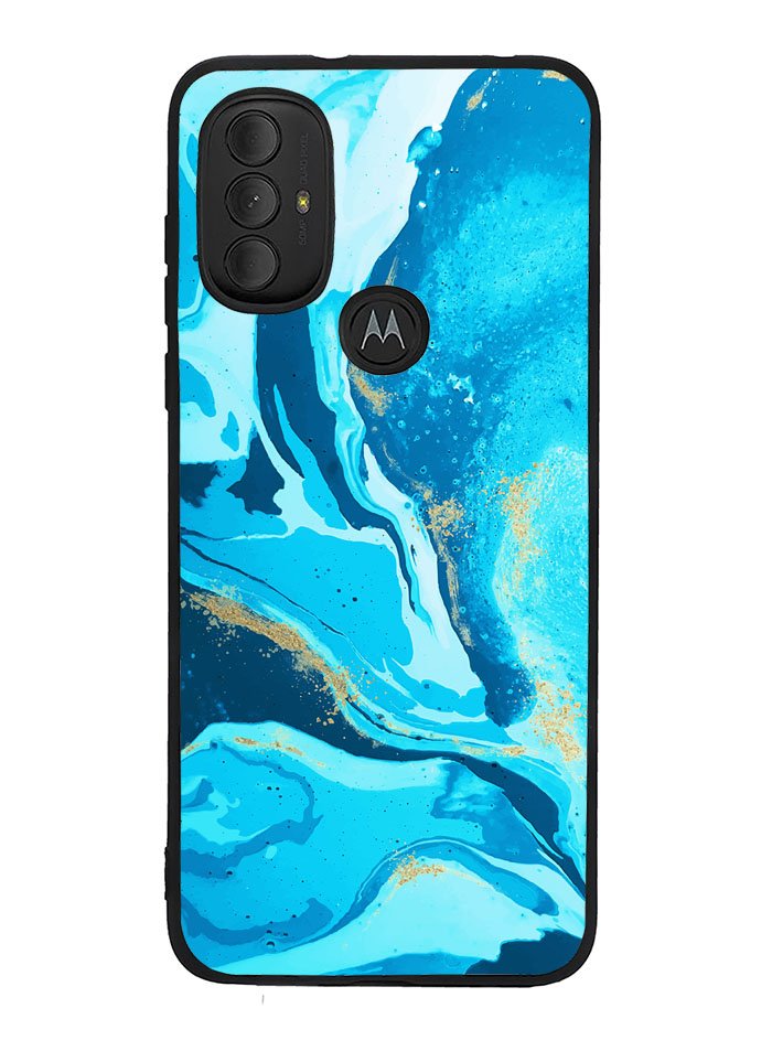 Marble Pattern Blue Motorola Moto G Pure 2021 , Moto G Power 2022 Case OV3394