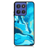 Marble Pattern Blue Motorola Moto G Stylus 5G 2025 Case OV3394