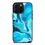 Marble Pattern Blue iPhone 16 Pro Max Case OV3394