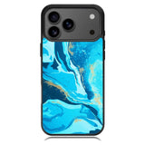Marble Pattern Blue iPhone 17 Pro Case RC3394