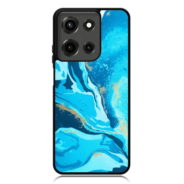 Marble Pattern Blue Motorola Moto G 5G 2025 Case OV3394