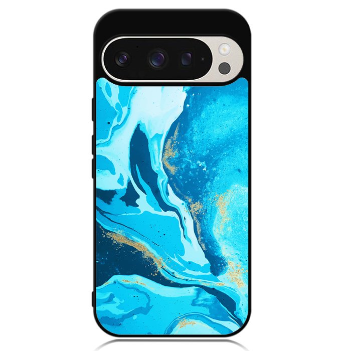 Marble Pattern Blue Google Pixel 9 Pro XL Case OV3394