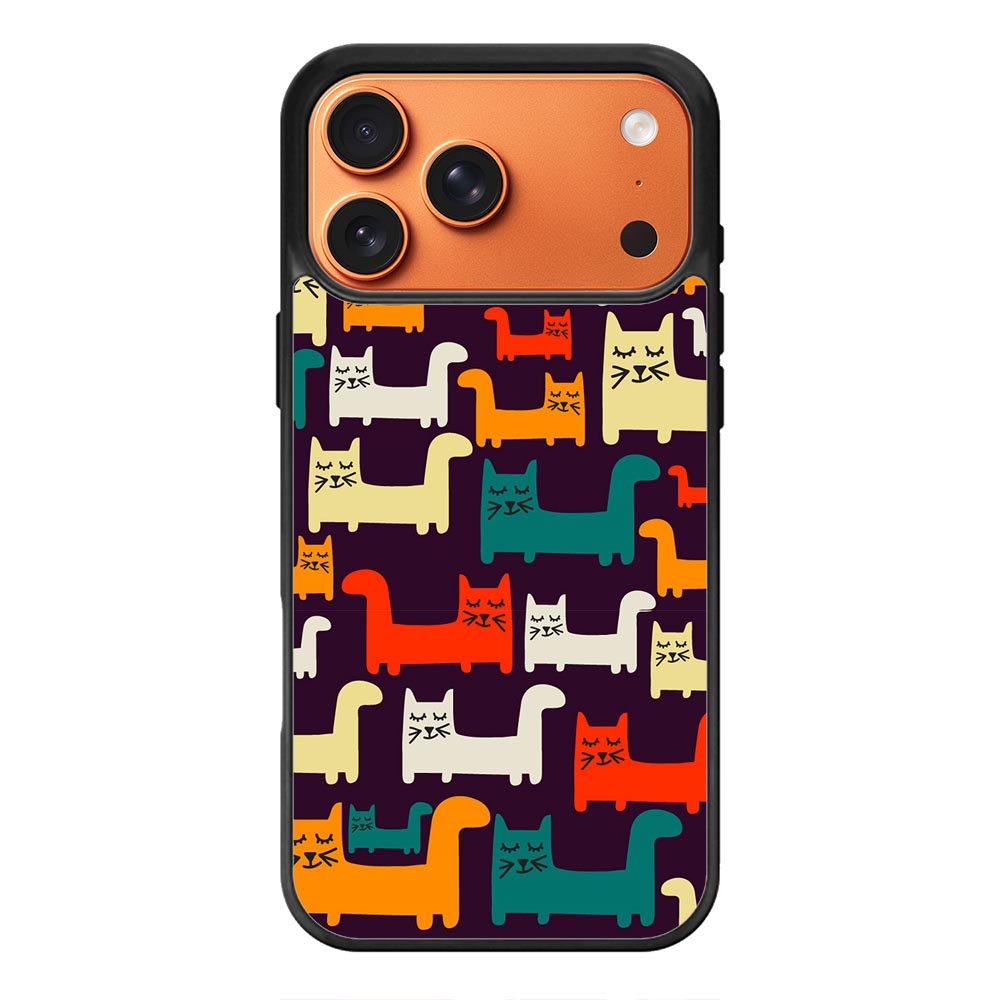 Cat Pattern iPhone 17 Pro Case QC6243