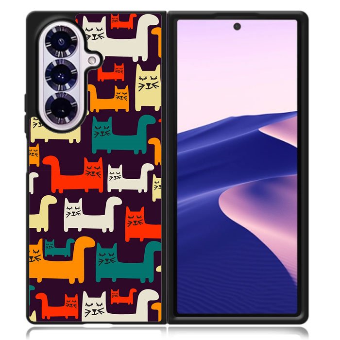 Cat Pattern Samsung Galaxy Z Fold 7 Case OV6243