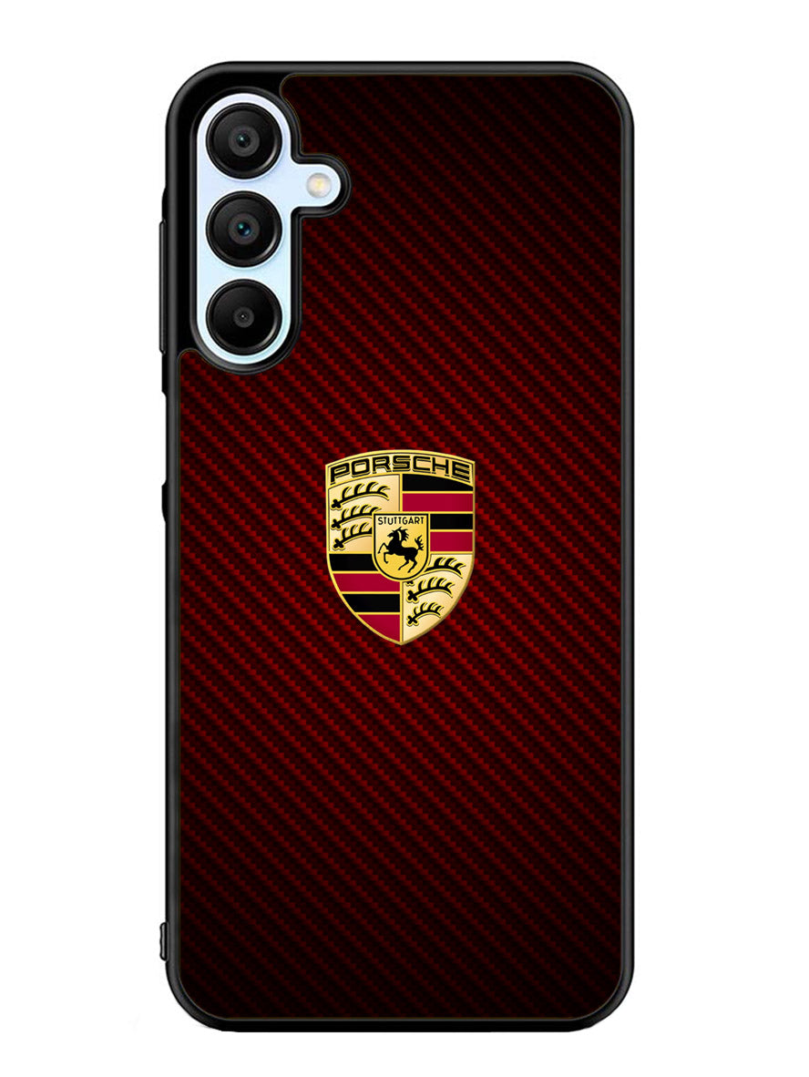 Porsche Logo Carbon Red Samsung Galaxy A25 5G Case