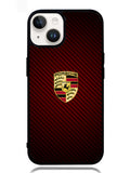 Porsche Logo Carbon Red iPhone 14 Case OV2845