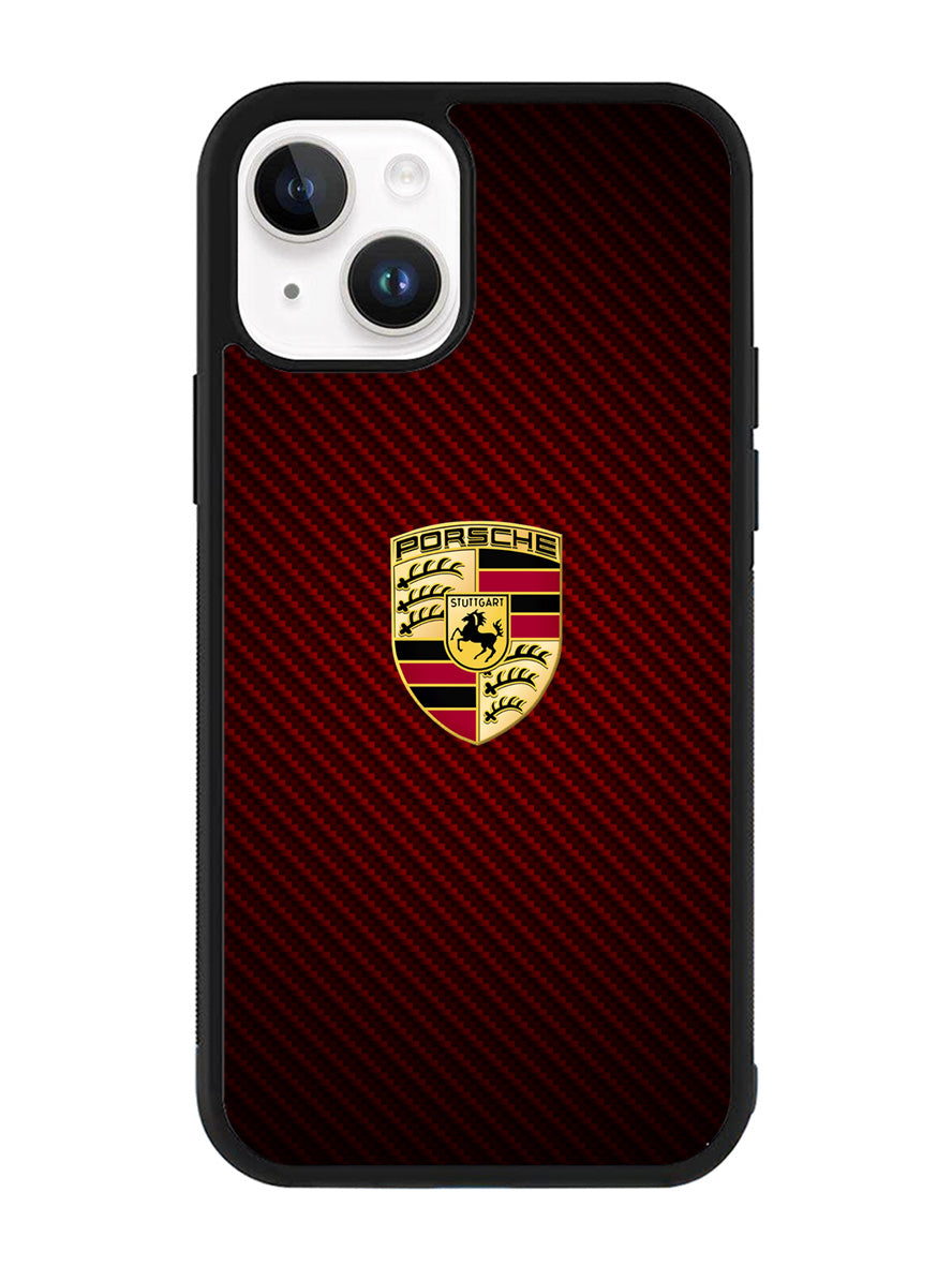 Porsche Logo Carbon Red iPhone 15 Case OV2845