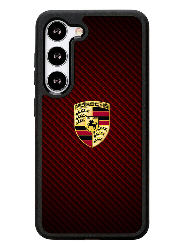 Porsche Logo Carbon Red Samsung Galaxy S23 5G Case