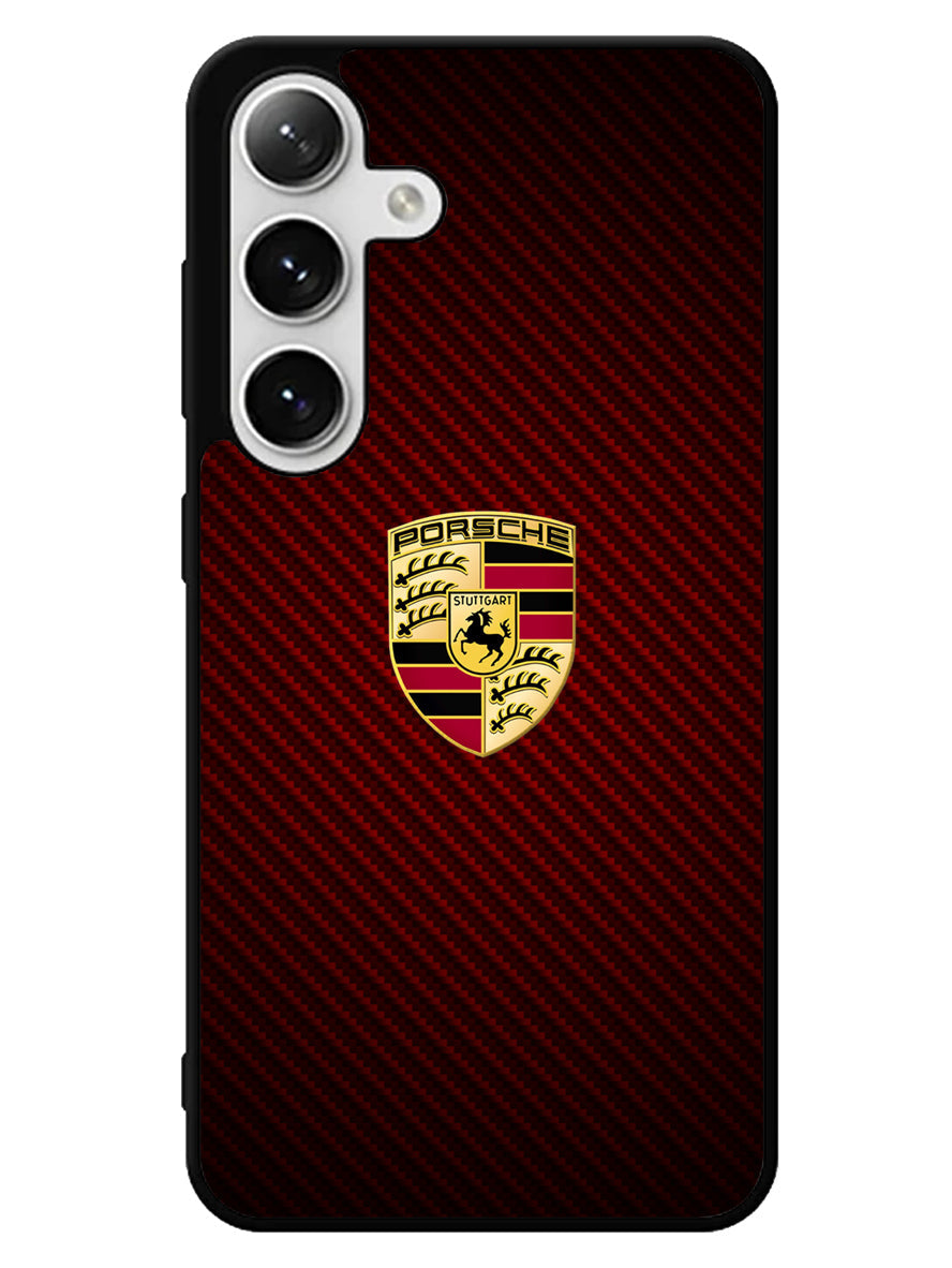 Porsche Logo Carbon Red Samsung Galaxy S24 5G Case