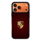 Porsche Logo Carbon Red iPhone 17 Pro Case