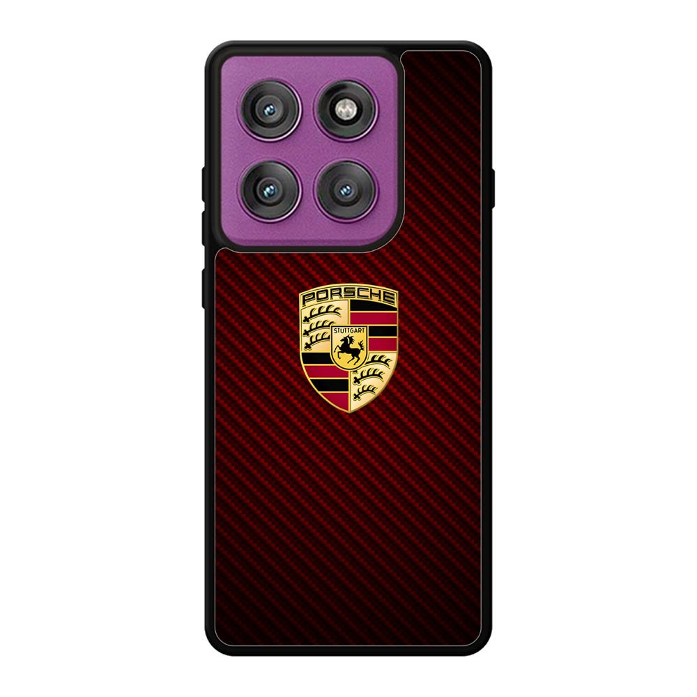 Porsche Logo Carbon Red Motorola Moto Edge 60 Pro Case