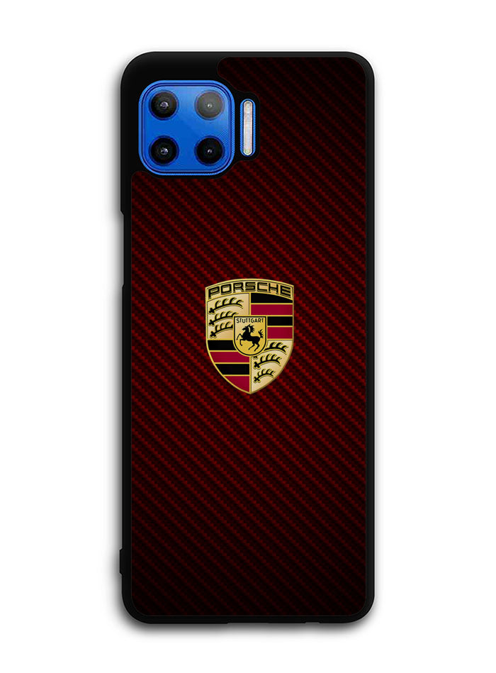 Porsche Logo Carbon Red Motorola Moto One 5G Case , Moto One 5G UW Case , Moto G 5G Plus Case