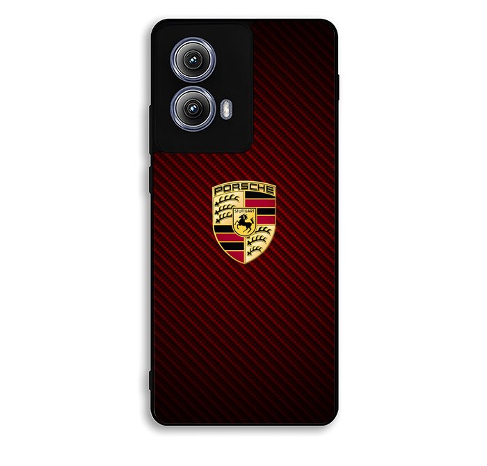 Porsche Logo Carbon Red Motorola Moto Edge 2024 Case OV6158
