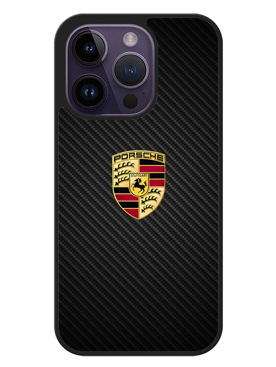 Porsche Logo Carbon iPhone 14 Pro Max Case OV2846