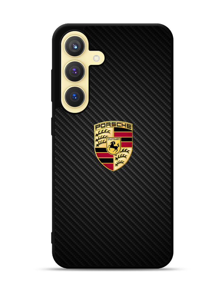 Porsche Logo Carbon Samsung Galaxy S24 Plus 5G , Samsung Galaxy S24+ 5G Case