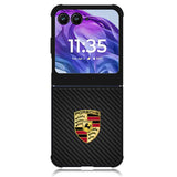 Porsche Logo Carbon Motorola Moto Razr Plus 2024 , Moto Razr+ 2024 Case
