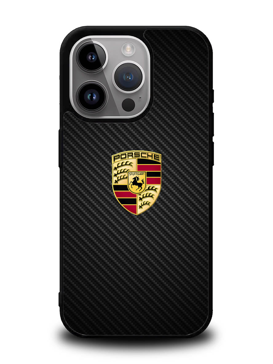 Porsche Logo Carbon iPhone 15 Pro Case