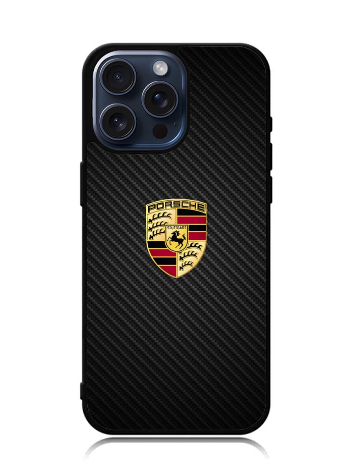 Porsche Logo Carbon iPhone 15 Pro Case OV2846