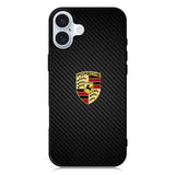 Porsche Logo Carbon iPhone 16 Case