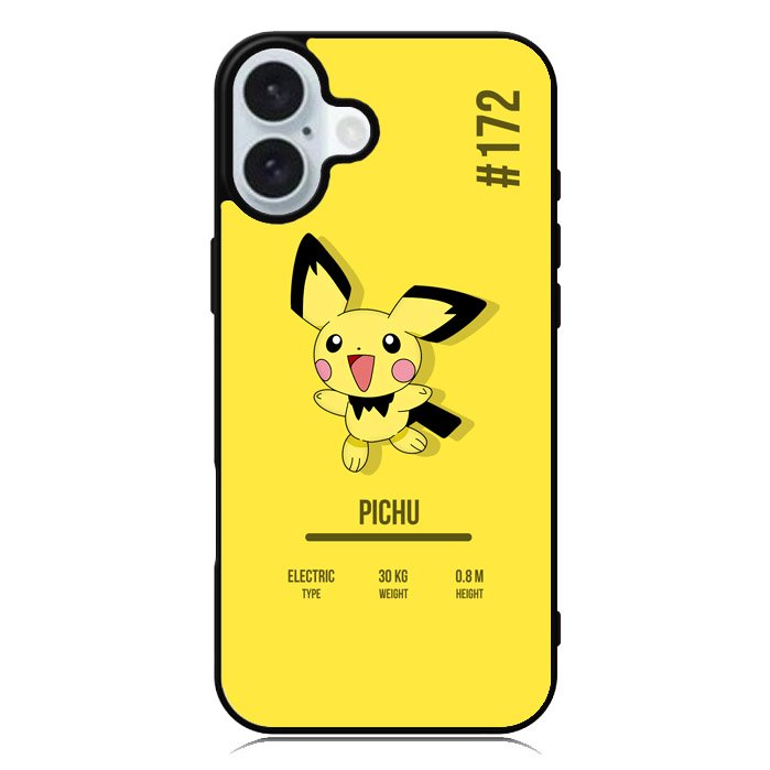 Pokemon Pichu iPhone 16 Case QC6583