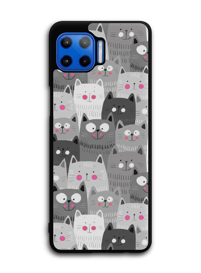 Cat Pattern Motorola Moto One 5G Case , Moto One 5G UW Case , Moto G 5G Plus Case