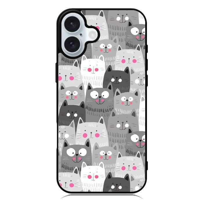 Cat Pattern iPhone 16 Case