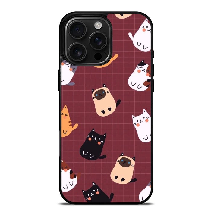 Cat Cute Pattern YDH0126 iPhone 16 Pro Max Case