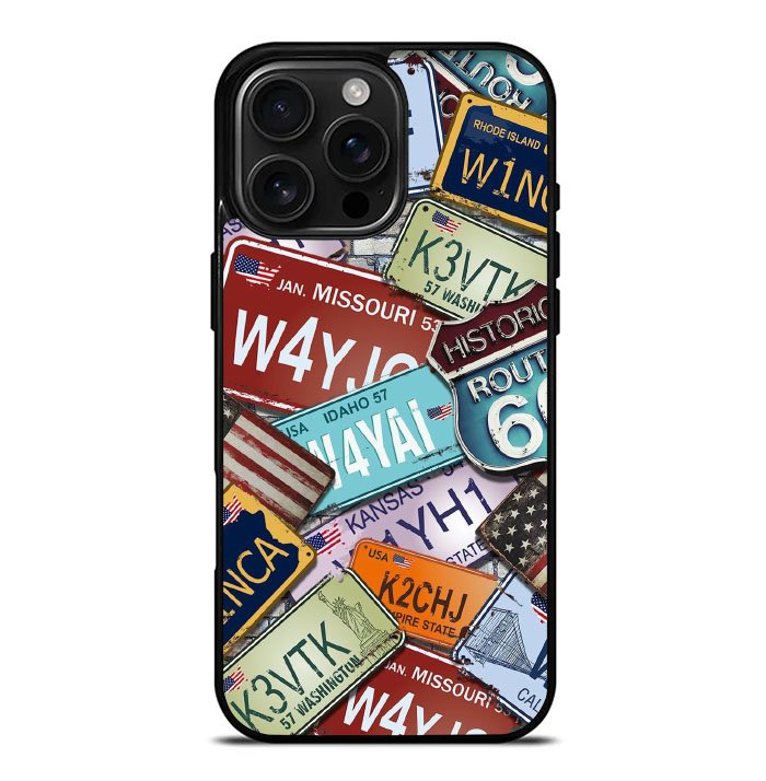 Travel License Plate YDH0159 iPhone 16 Pro Max Case