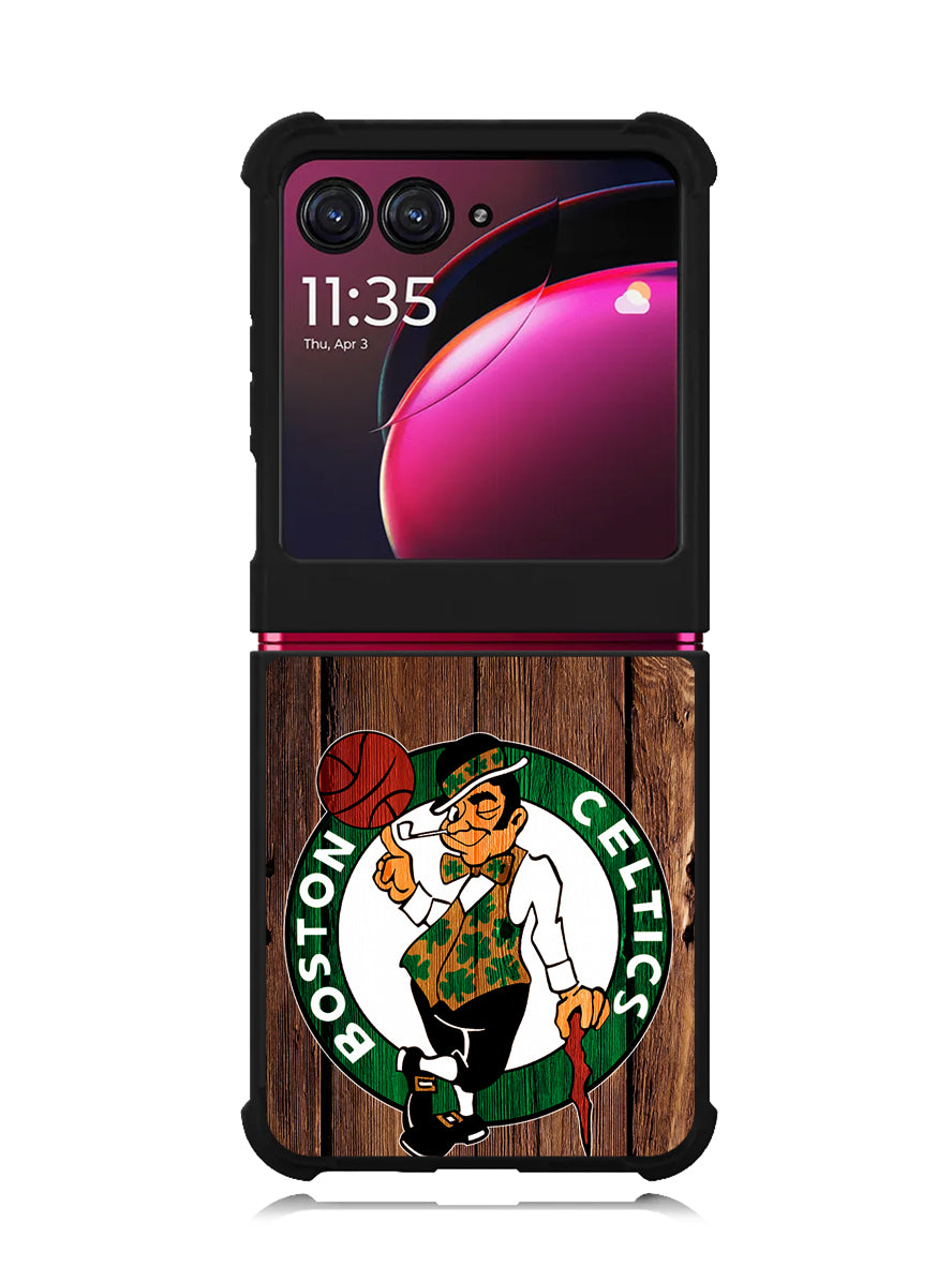 Boston Celtics Wood Motorola Moto Razr Plus 2023 , Moto Razr+ 2023 Case OV8513