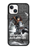 Mikasa Ackerman Attack On Titan Y iPhone 14 Plus Case QC8091