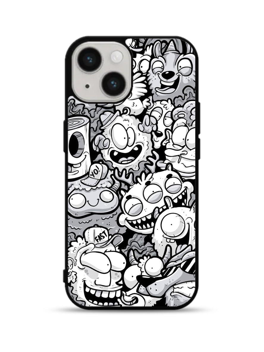 Doodle Art Cartoon iPhone 15 Plus Case