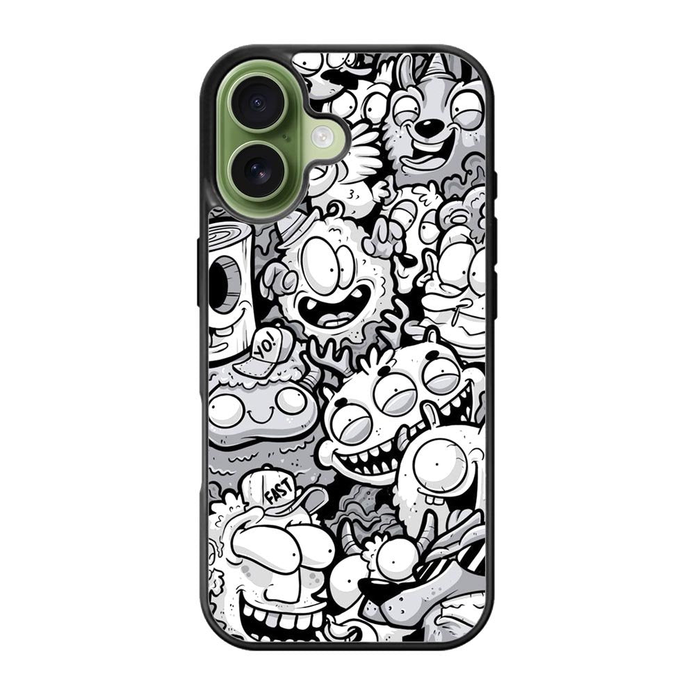 Doodle Art Cartoon iPhone 17 Case